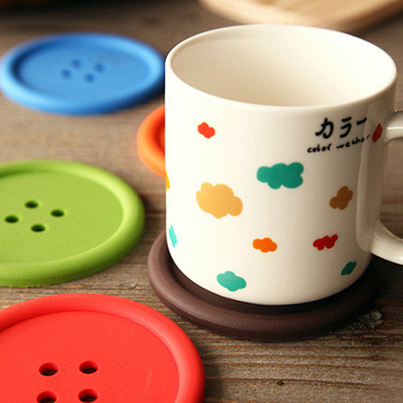 Bar Mat Rubber - Alas Cangkir Silikon Berbagai Warna, Coaster