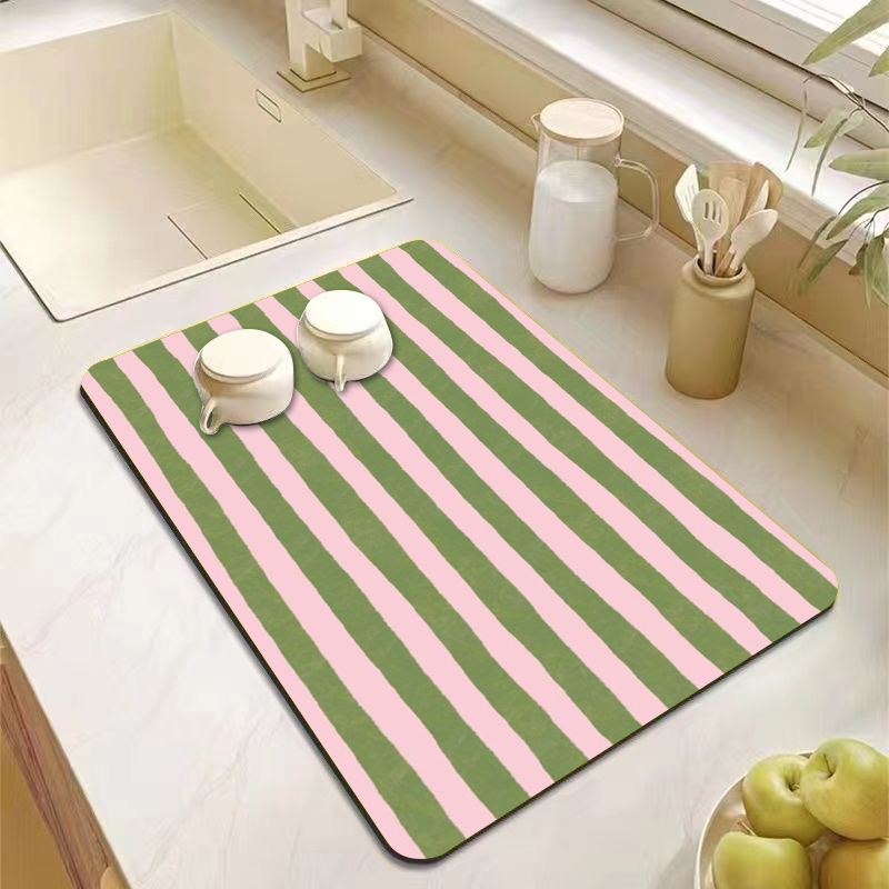 Alas Meja Dapur Bergaris Hijau - Bar Mat Rubber ulasan dan harga