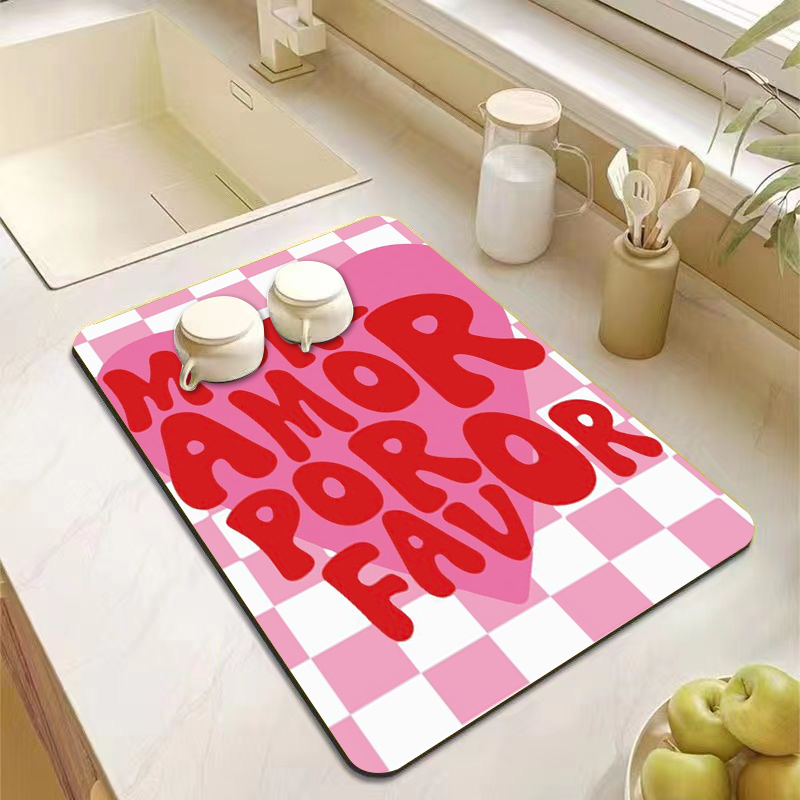 Alas Meja Dapur Bergaris Hijau - Bar Mat Rubber ulasan dan harga