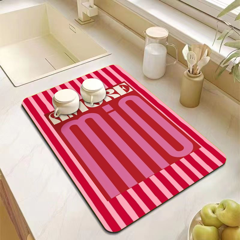 Alas Meja Dapur Bergaris Hijau - Bar Mat Rubber ulasan dan harga